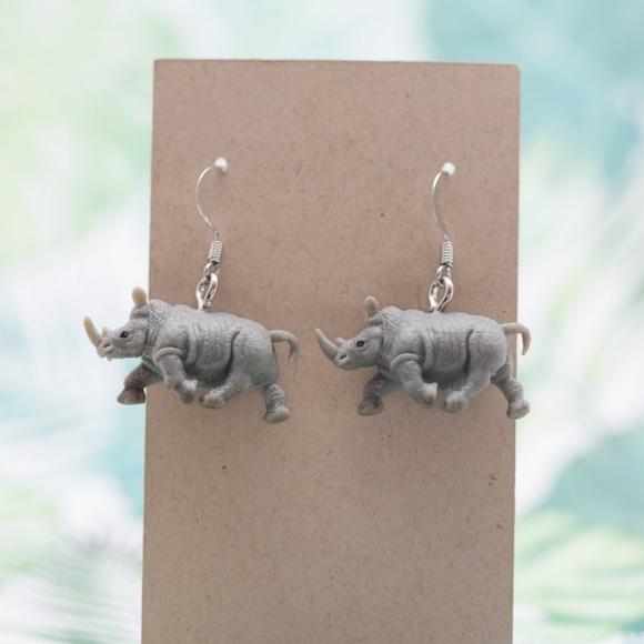 🦏 Rhinoceros Spirit Animal Earrings 🦏 - Picture 1 of 1